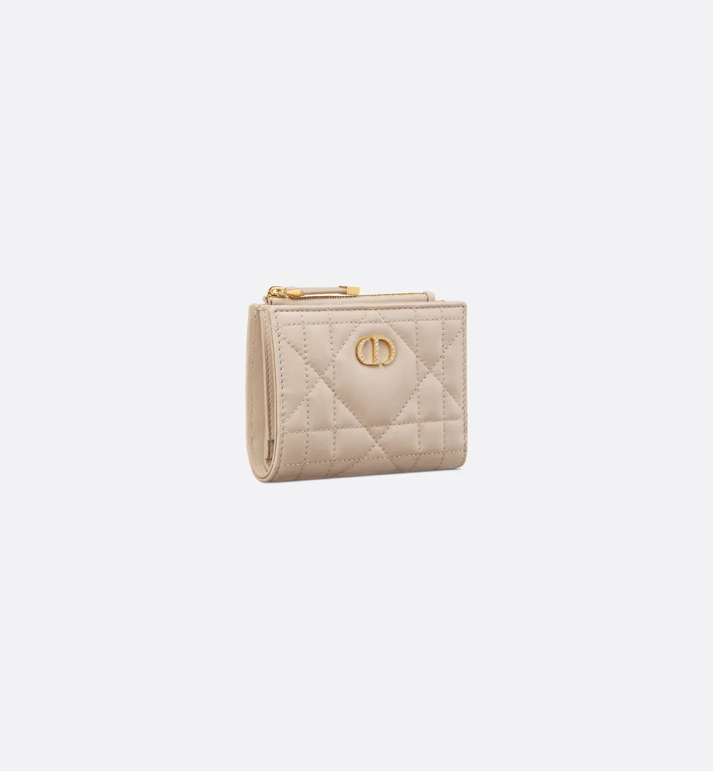 Dior Caro Dahlia Wallet With Crystals