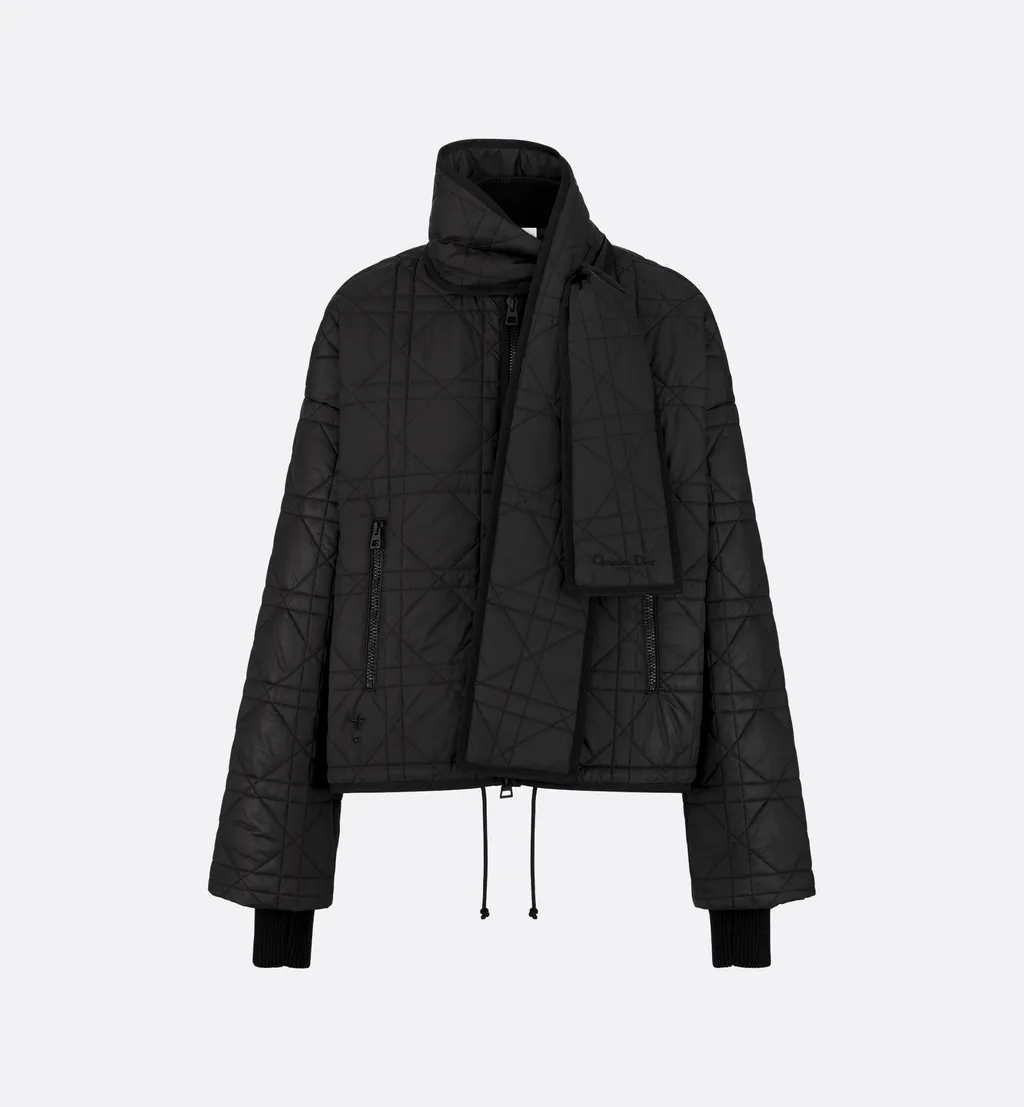 Macrocannage Coat With Scarf Collar