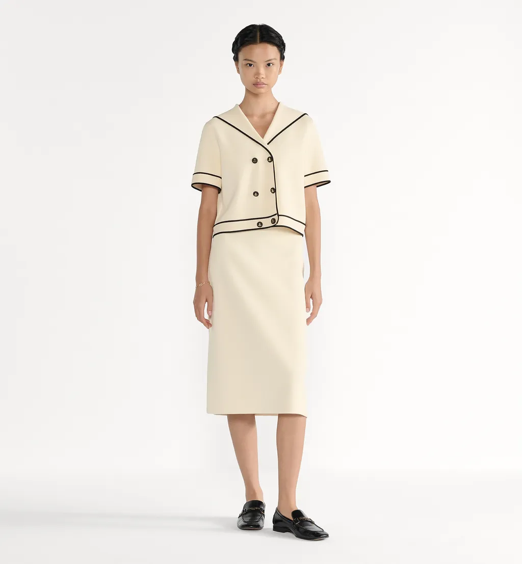 Short-Sleeved Jacket With Sailor Collar