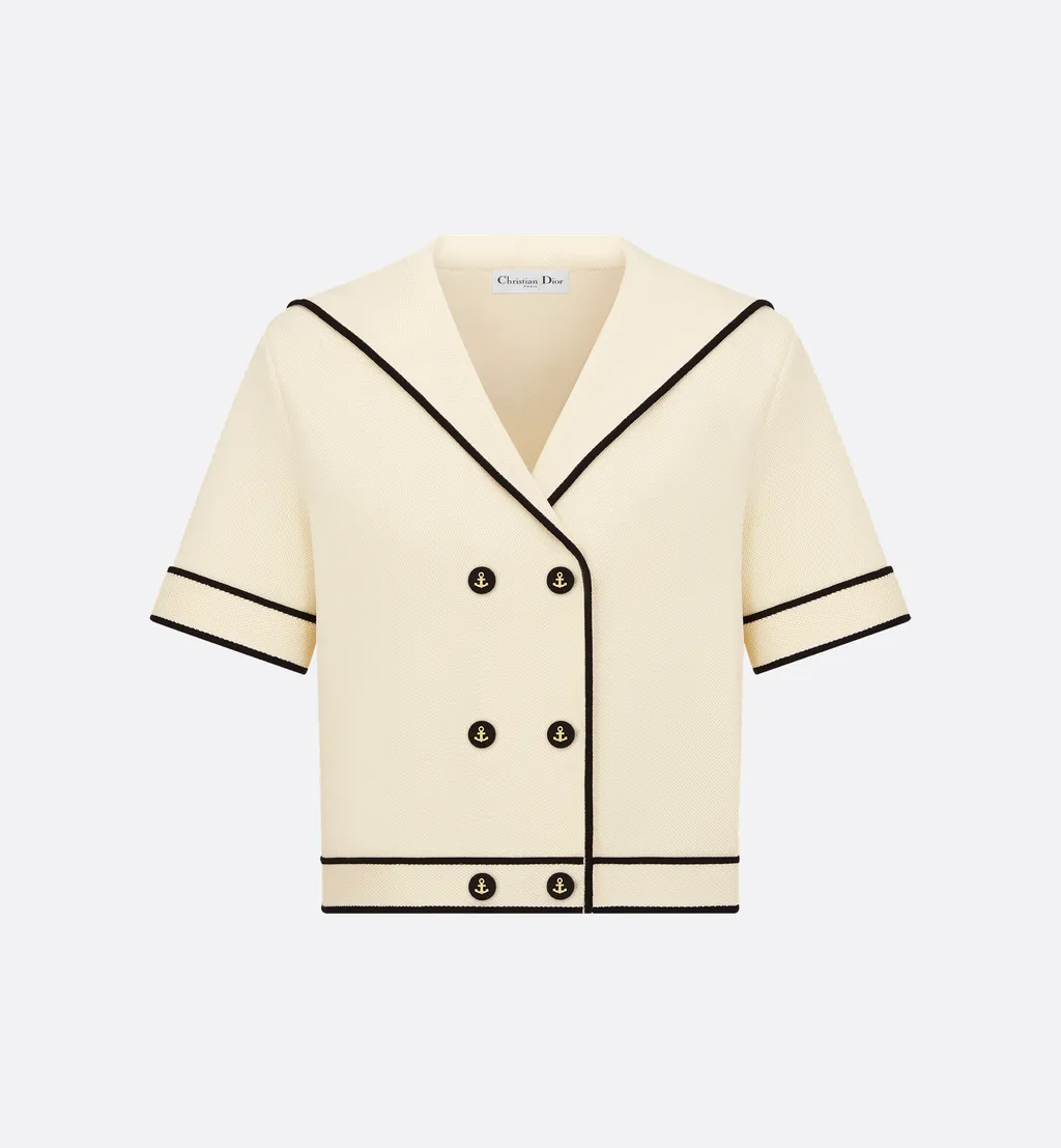 Short-Sleeved Jacket With Sailor Collar