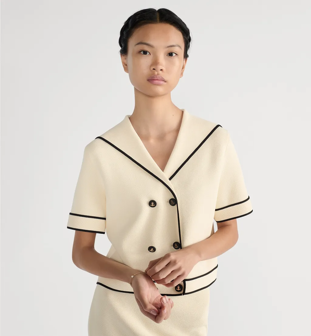 Short-Sleeved Jacket With Sailor Collar