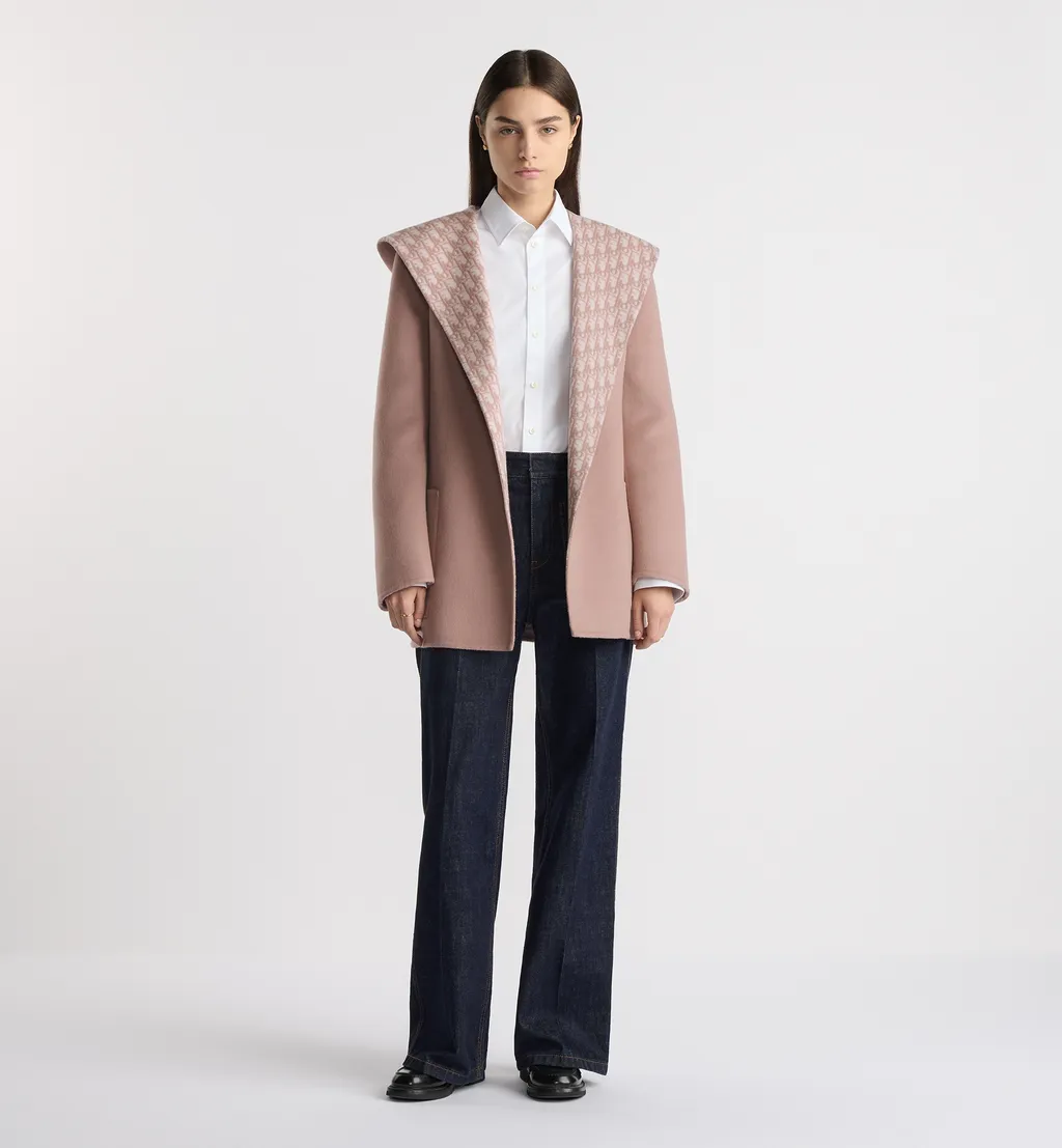 Cropped Coat With Hood And Belt