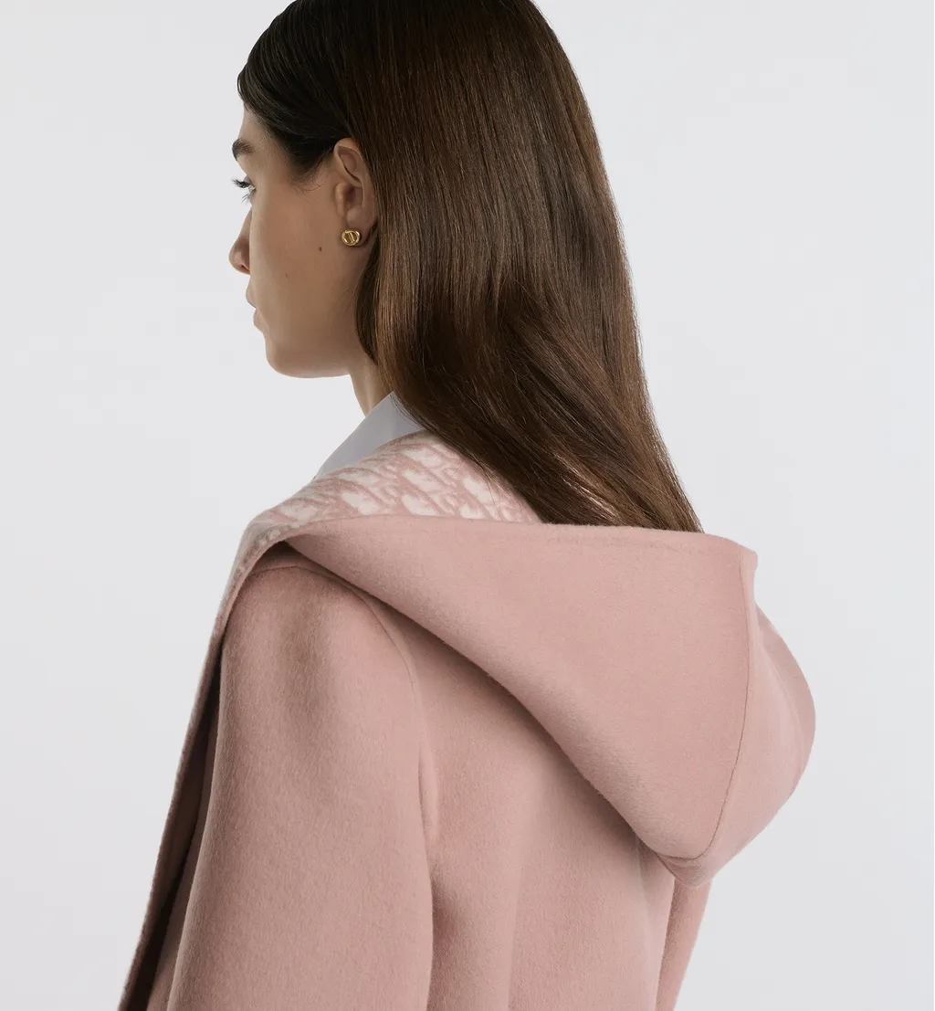 Cropped Coat With Hood And Belt