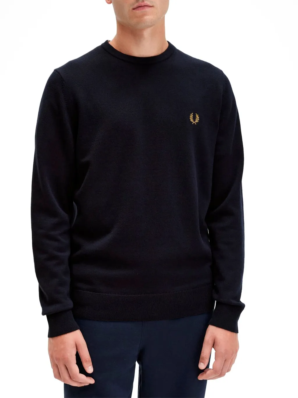 Fred Perry Logo-Embroidered Long-Sleeved Crewneck Jumper