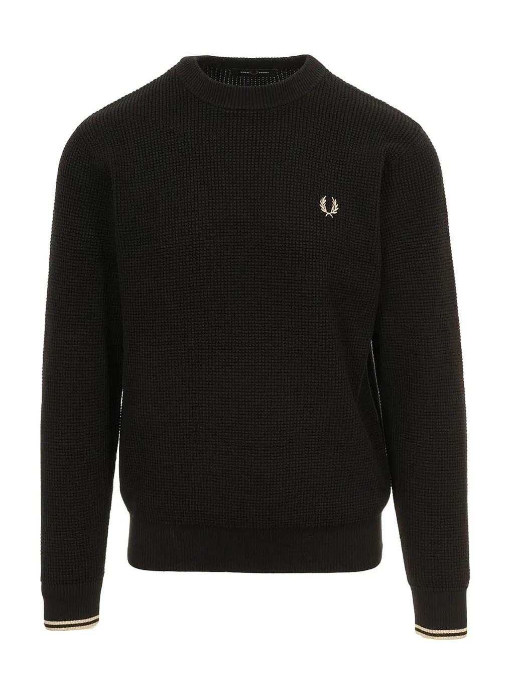 Fred Perry Waffle-Knit Crewneck Jumper