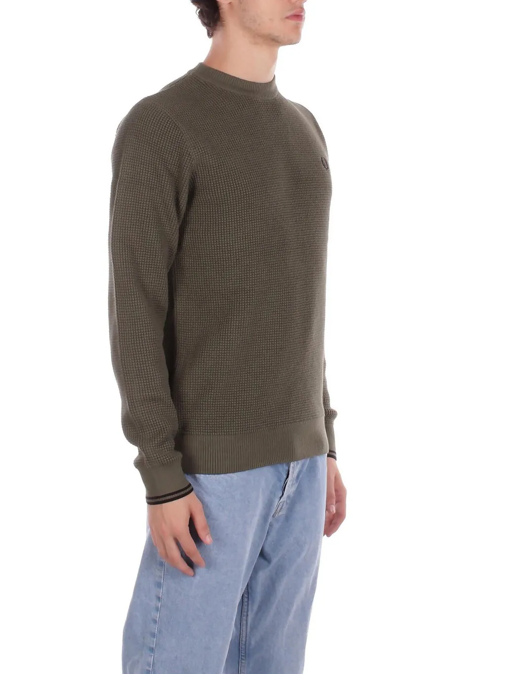 Fred Perry Waffle-Knit Crewneck Jumper