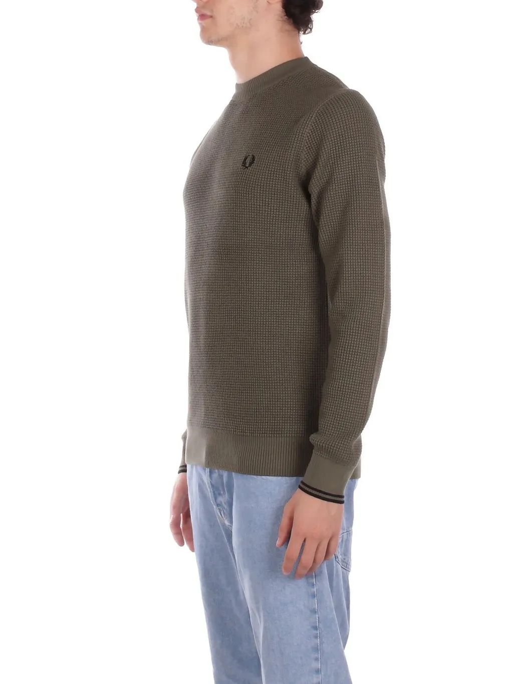 Fred Perry Waffle-Knit Crewneck Jumper