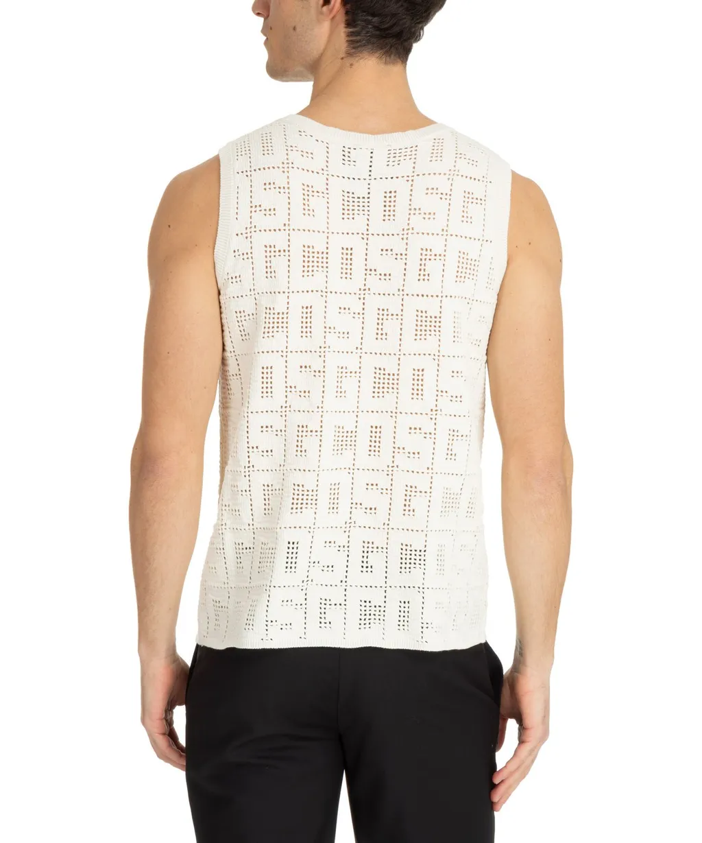 Gcds Monogram Macramé Crewneck Tank Top