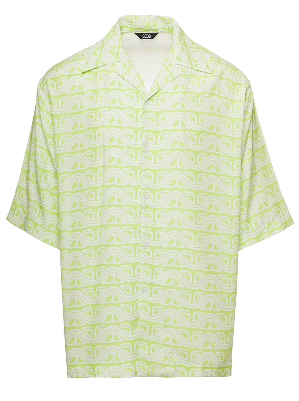 Gcds Waved Logo Printed Buttoned Shirt