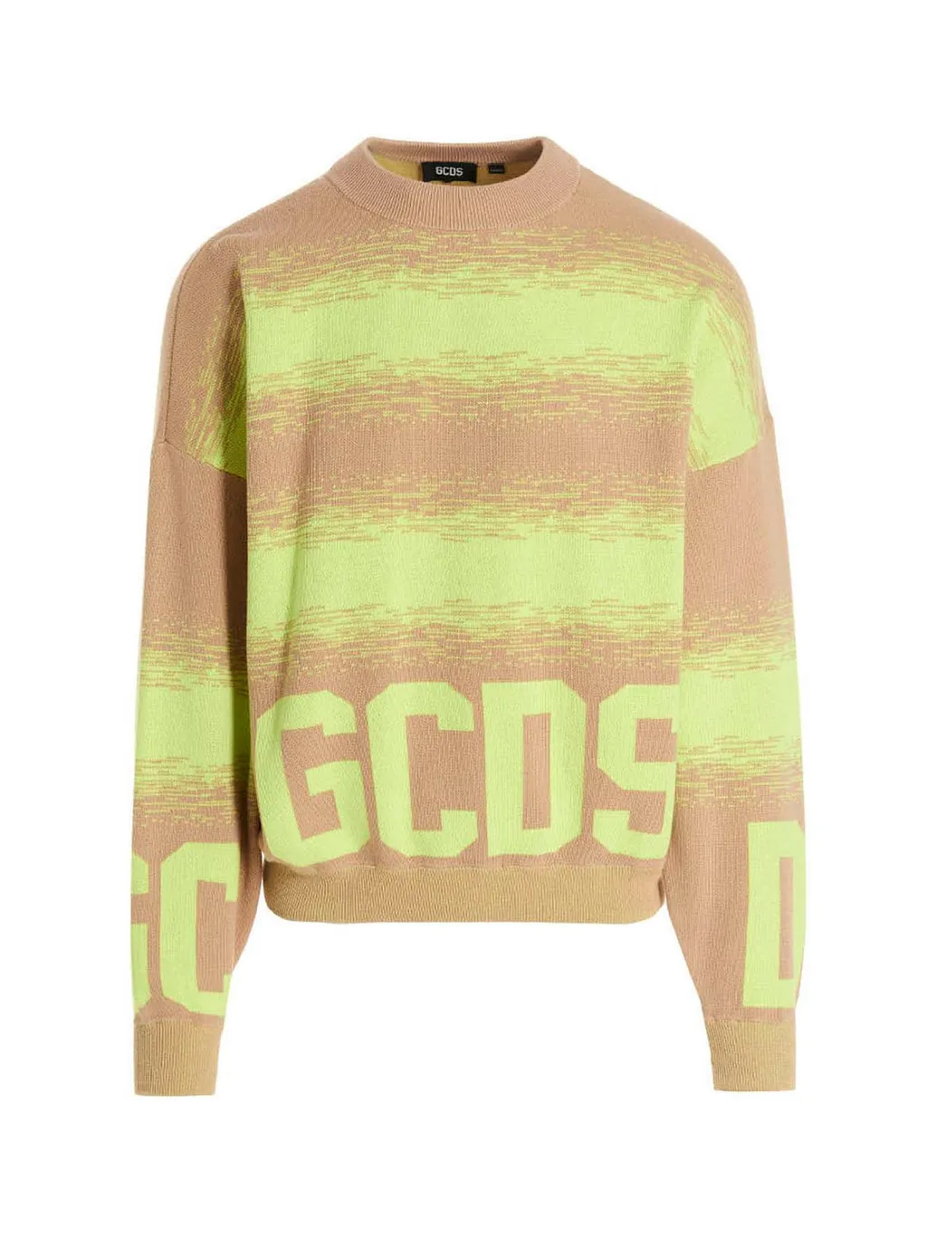 Gcds Logo Intarsia Striped Knit Sweater