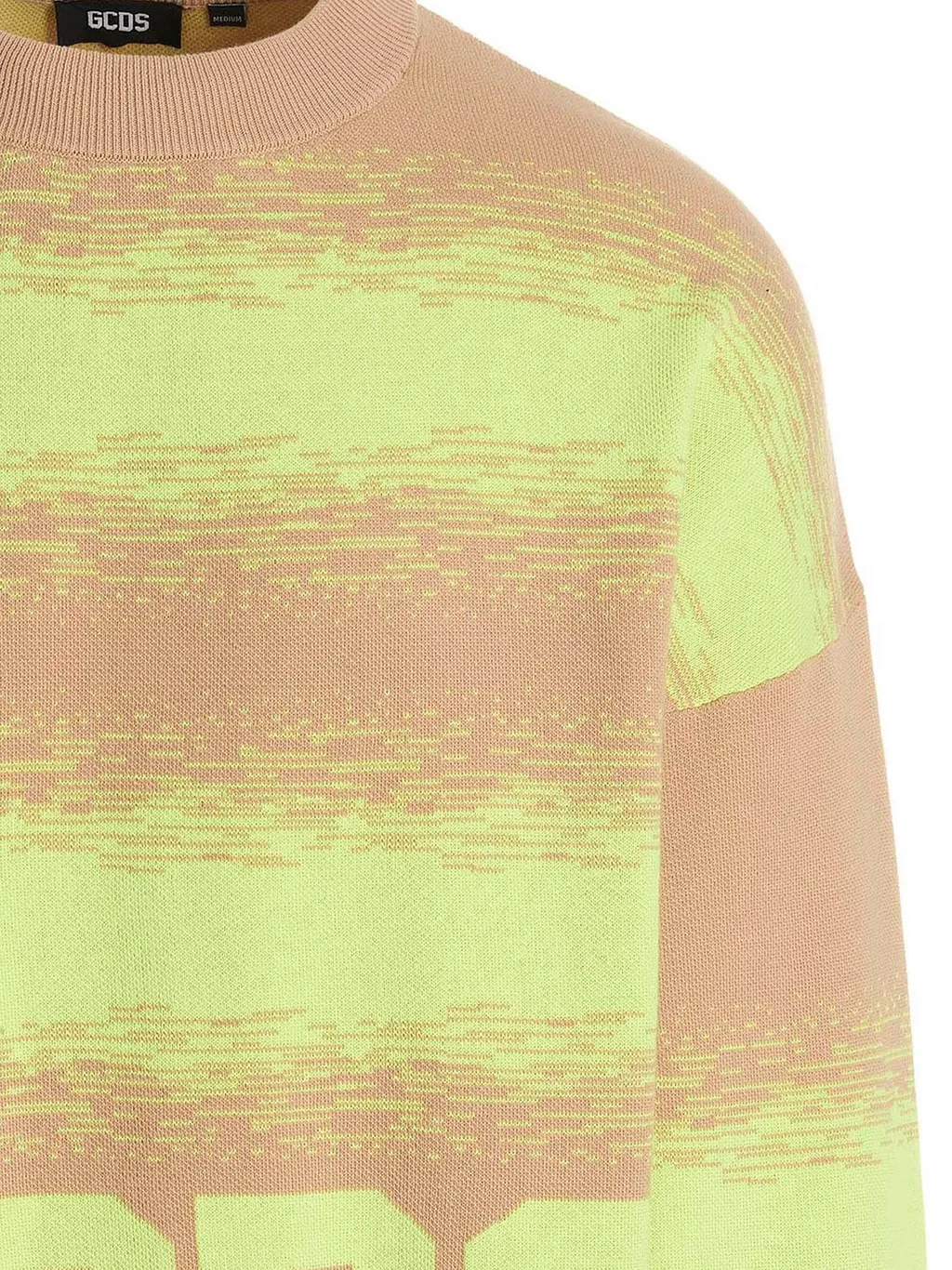 Gcds Logo Intarsia Striped Knit Sweater
