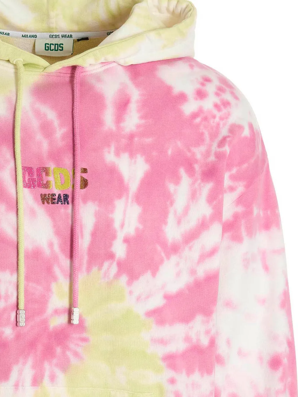 Gcds Logo Printed Tie-Dyed Drawstring Hoodie