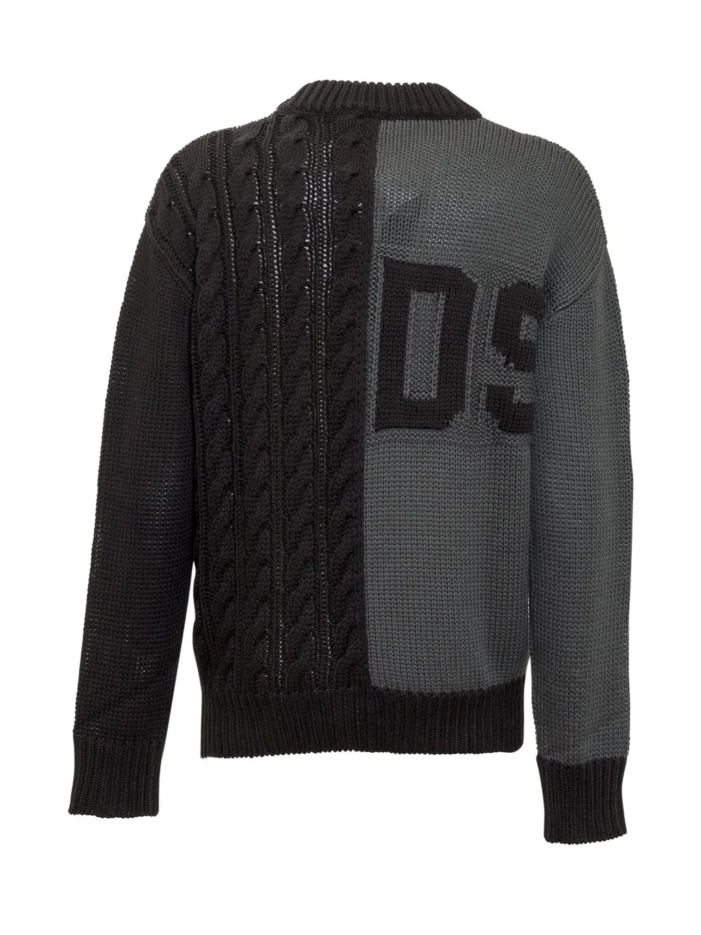 Gcds Logo Intarsia Cable Knit Sweater