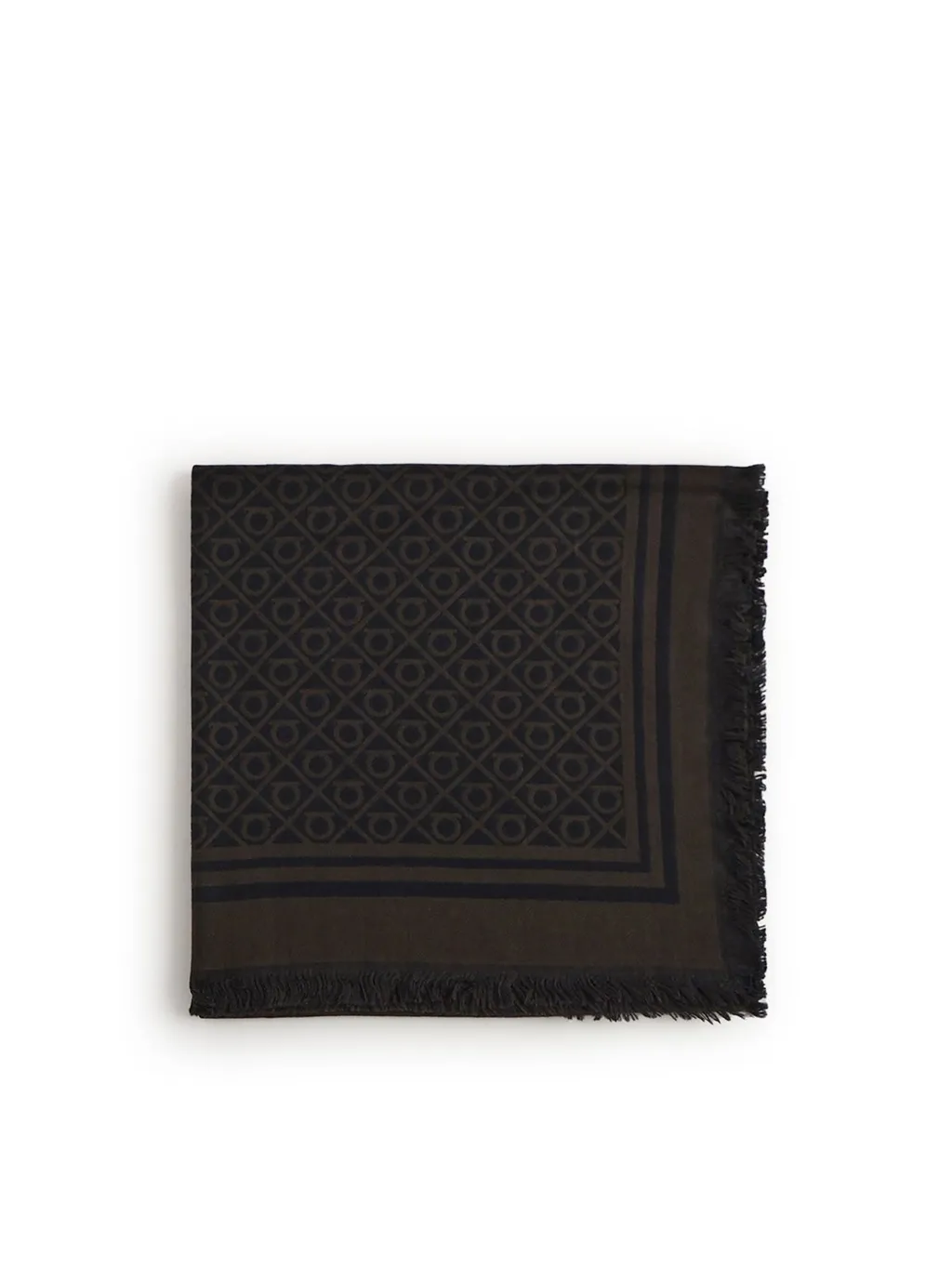 Ferragamo Fringed Hem Gancini Scarf
