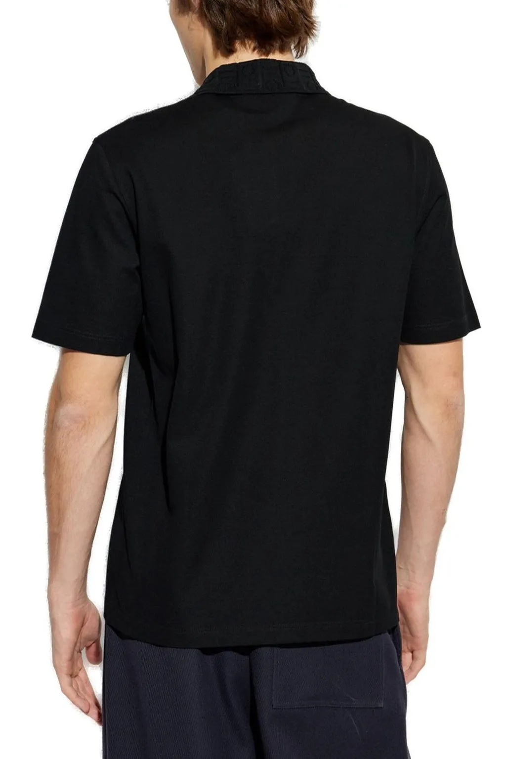 Ferragamo Jacquard Pocket Detail V-Neck Polo Shirt