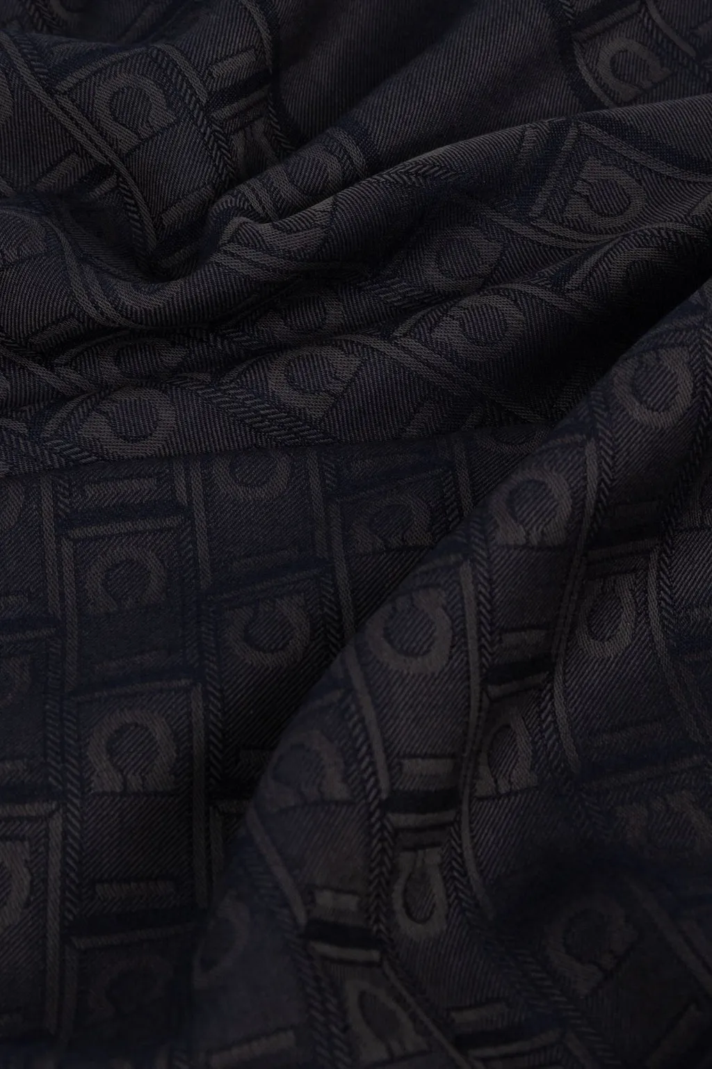 Ferragamo Monogram Jacquard Frayed Scarf