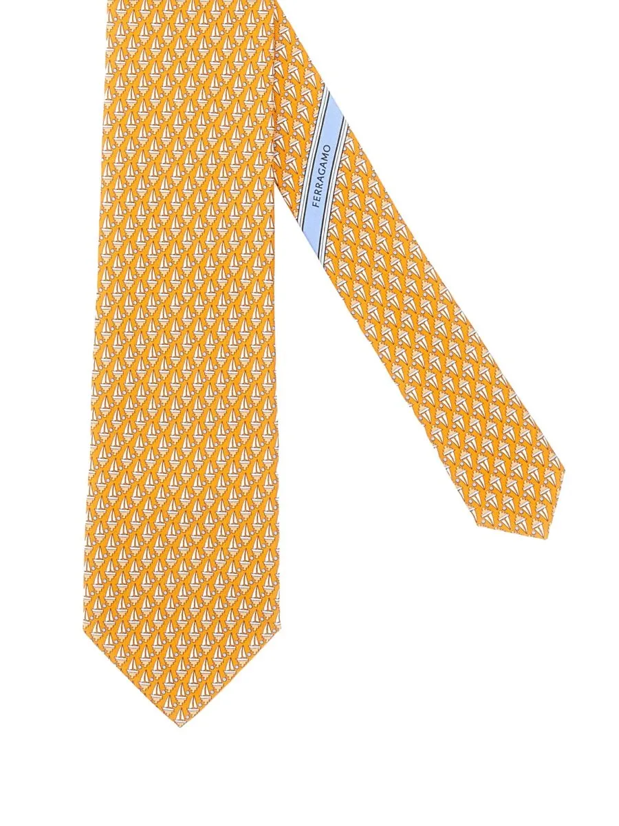Ferragamo Sailboat Printed Tie