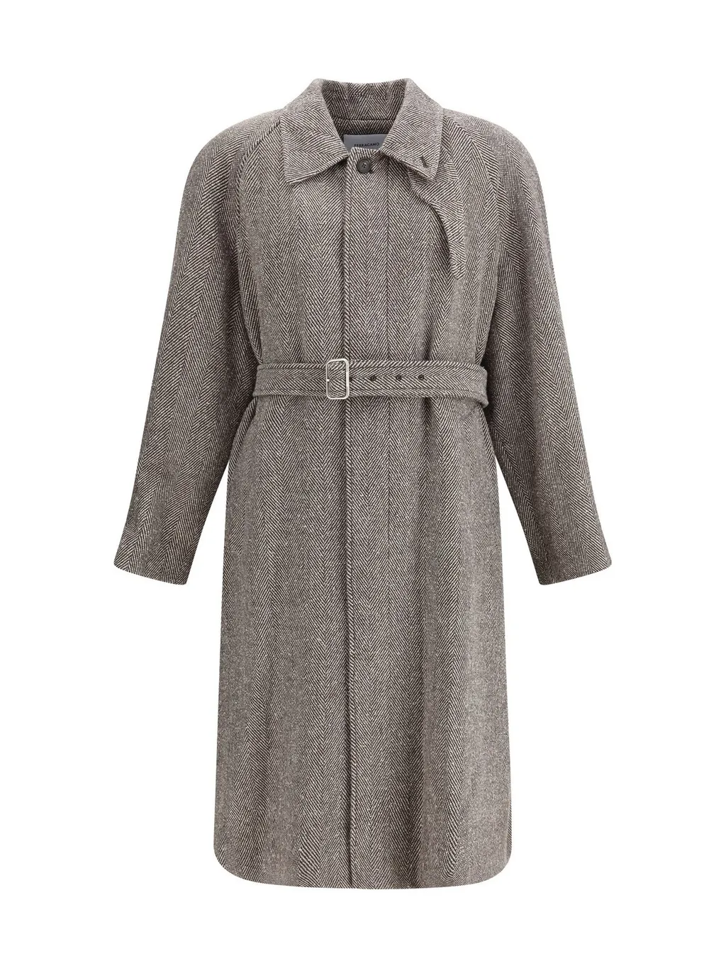 Ferragamo Herringbone Patterned Belted Coat