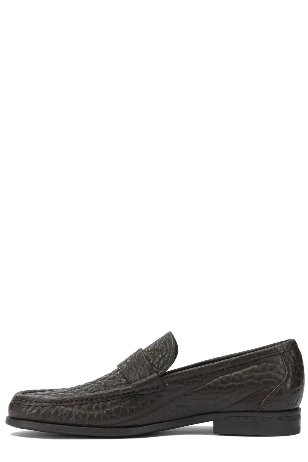Ferragamo Embossed Buckle Detail Loafers