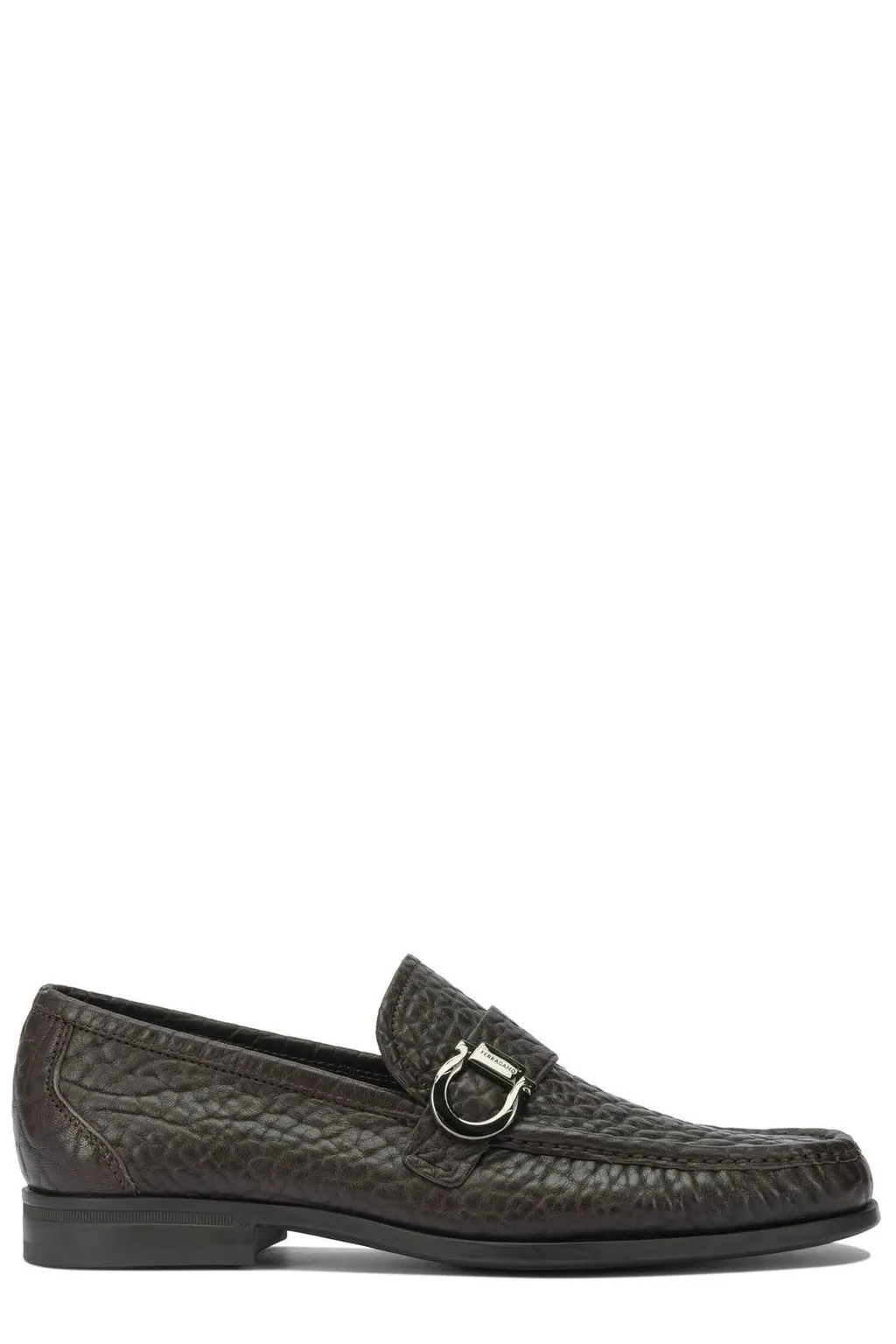 Ferragamo Embossed Buckle Detail Loafers