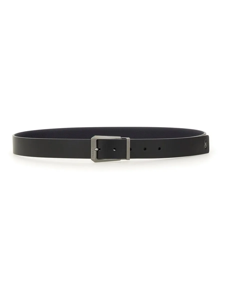 Ferragamo Logo Engraved Buckle Belt