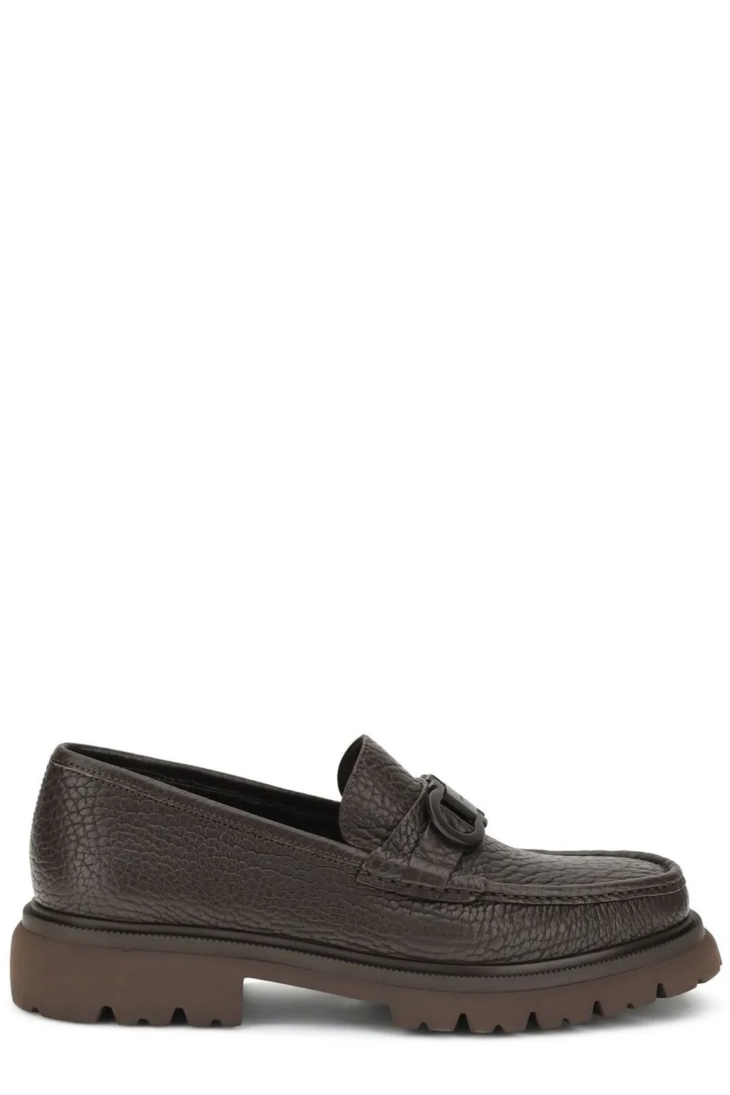 Ferragamo Gancini Ornament Moccasin Shoes