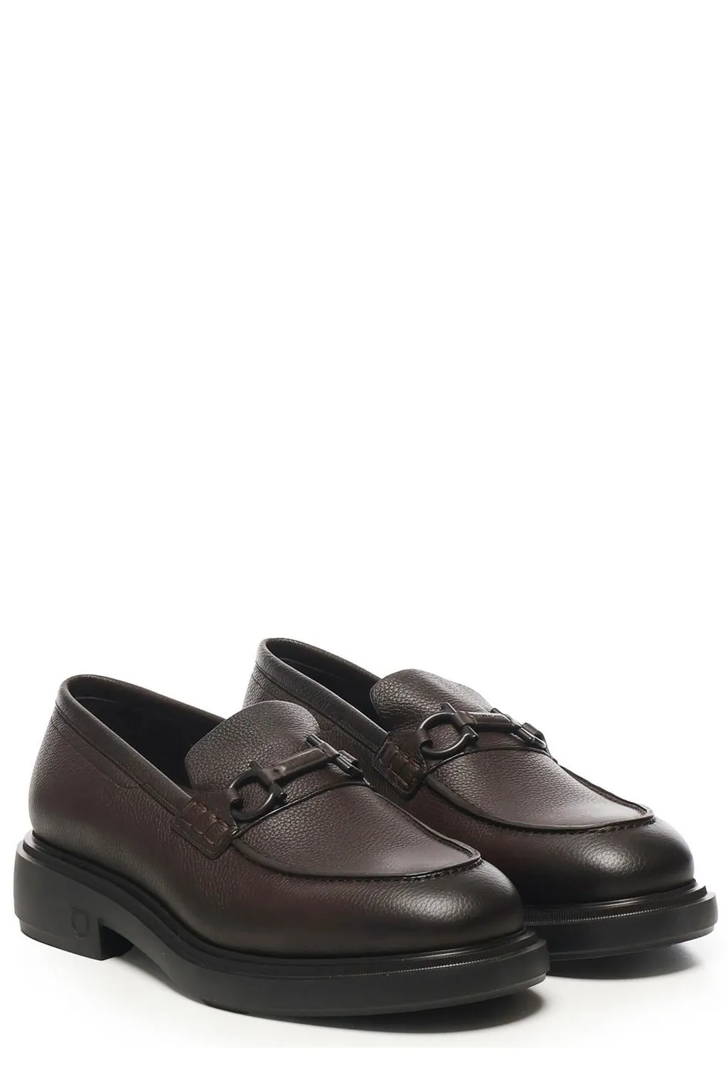 Ferragamo Gancini Plaque Slip-On Loafers