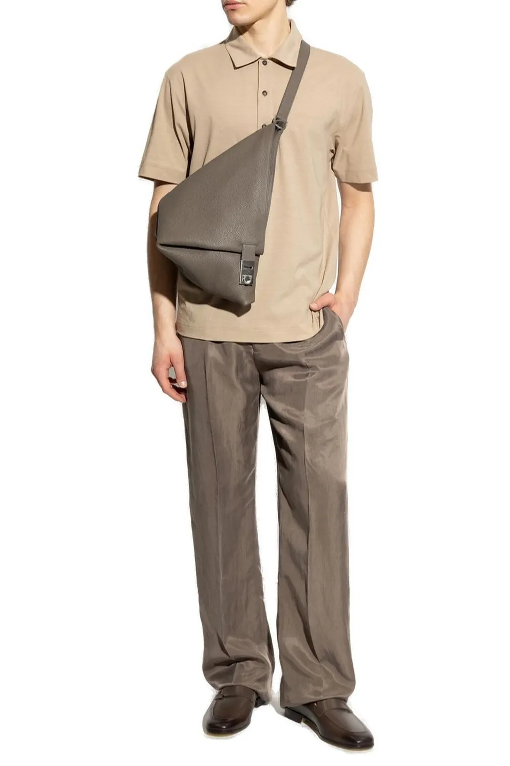 Ferragamo Short-Sleeved Crewneck Polo Shirt