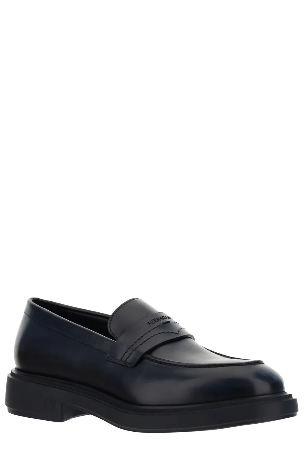 Ferragamo Logo Embossed Slip-On Loafers