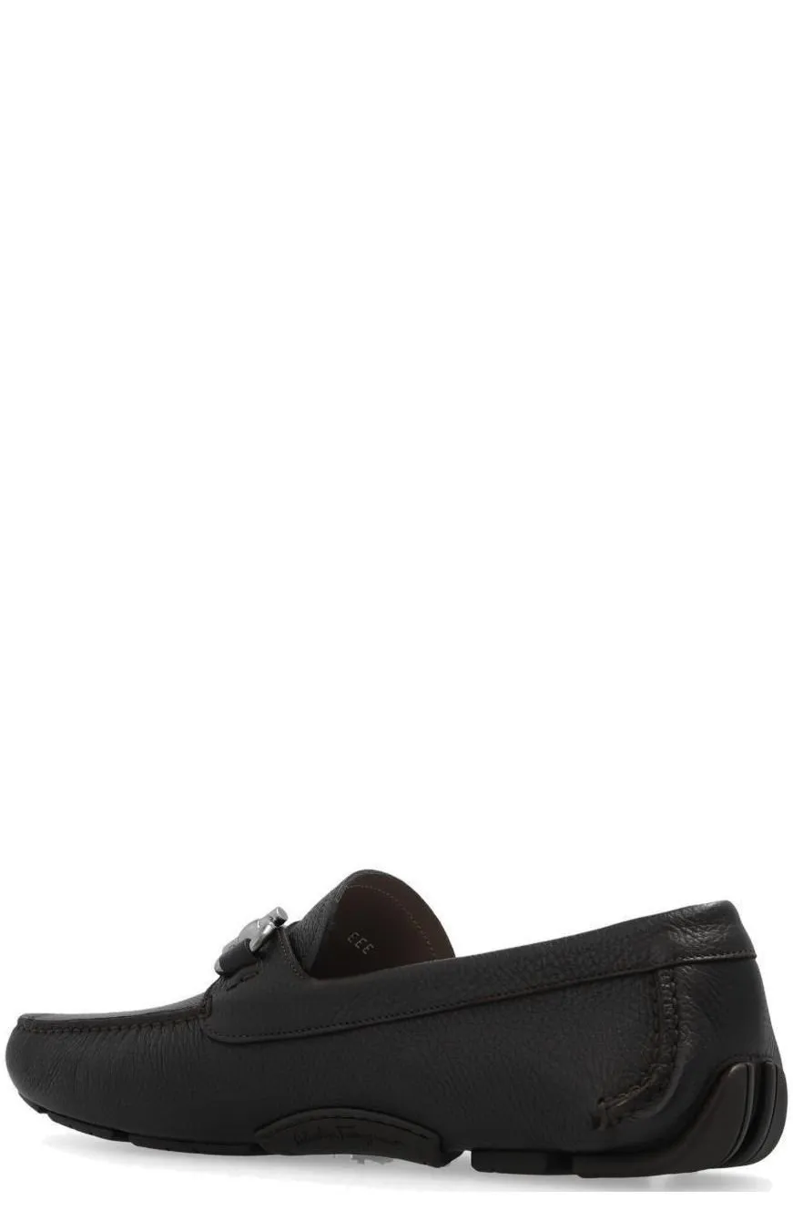 Ferragamo Gancini Ornament Square-Toe Loafers