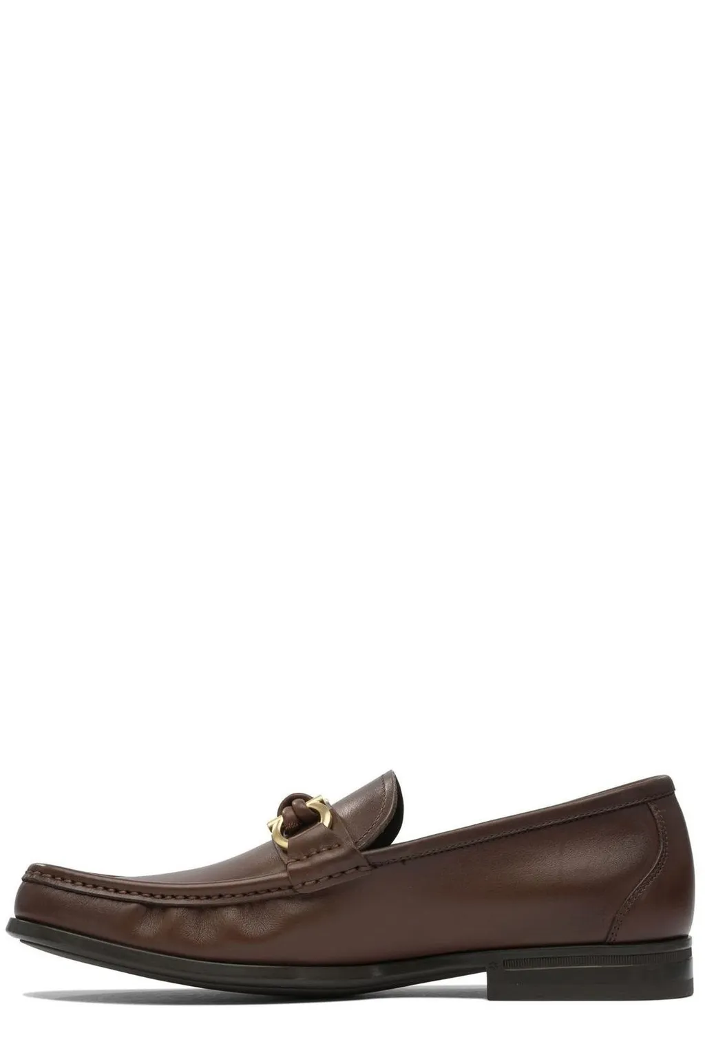 Ferragamo Almond Toe Logo-Engraved Loafers