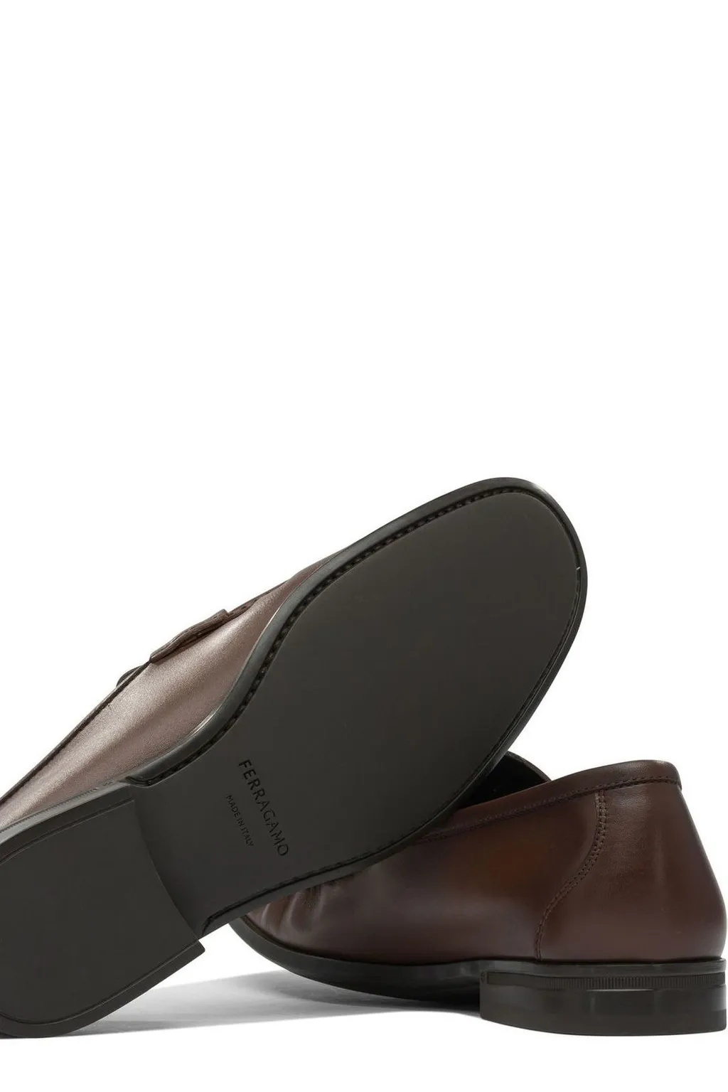Ferragamo Almond Toe Logo-Engraved Loafers