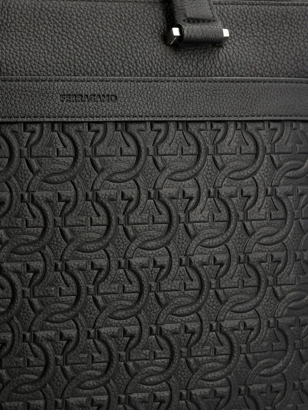 Ferragamo Monogram-Embossed Zipped Briefcase