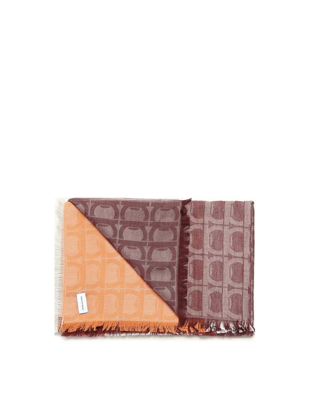 Ferragamo Gancini Colourblock Frayed-Edge Scarf