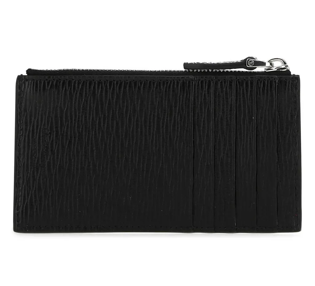 Ferragamo Logo Embossed Zipped Card Case