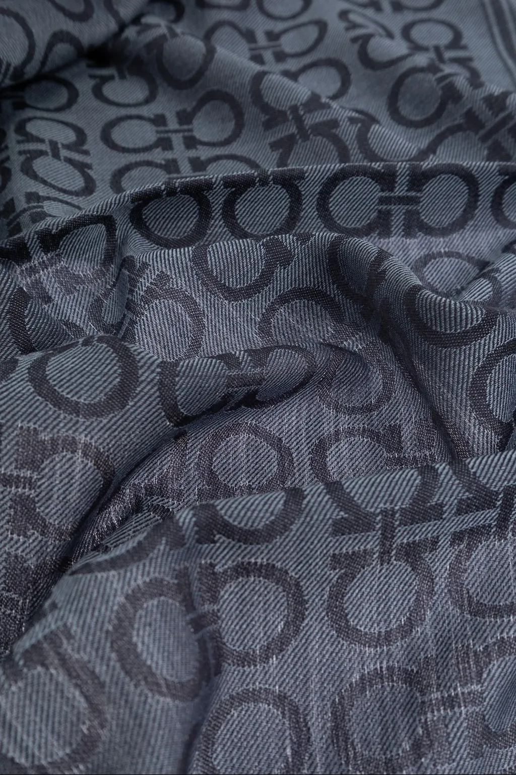 Ferragamo Gancini Monogram Frayed Edge Scarf