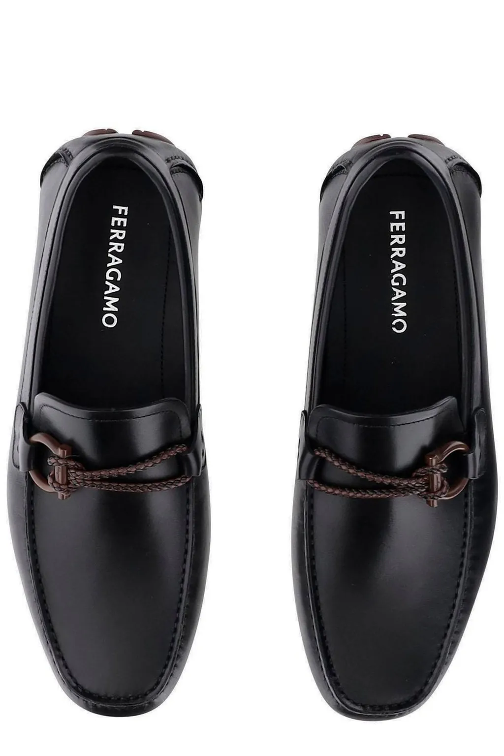 Ferragamo Gancini Ornament Driver Shoes