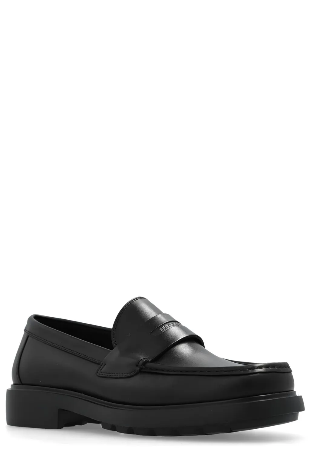 Ferragamo Logo Embossed Slip-On Loafers