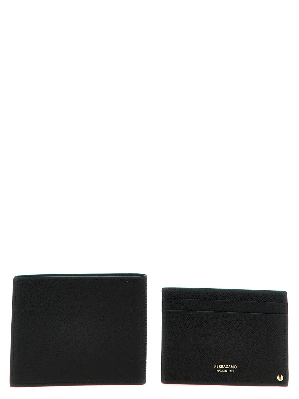 Ferragamo Gancini Plaque Wallet Card Holder Set