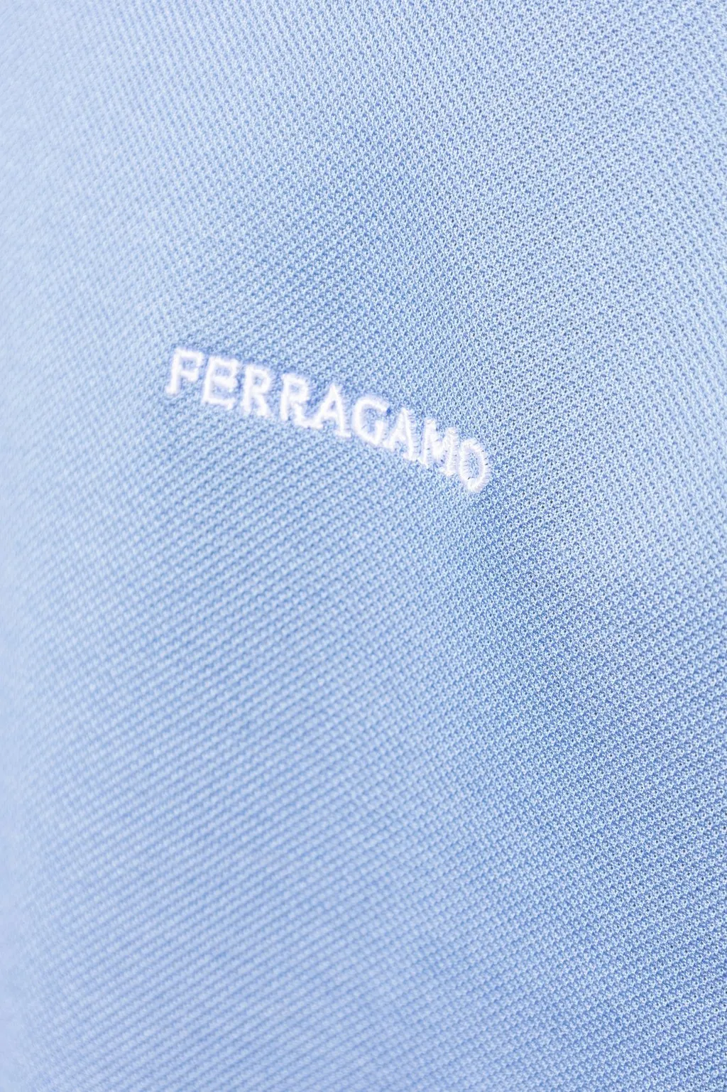 Ferragamo Logo Embroidered Half-Zip Polo Shirt