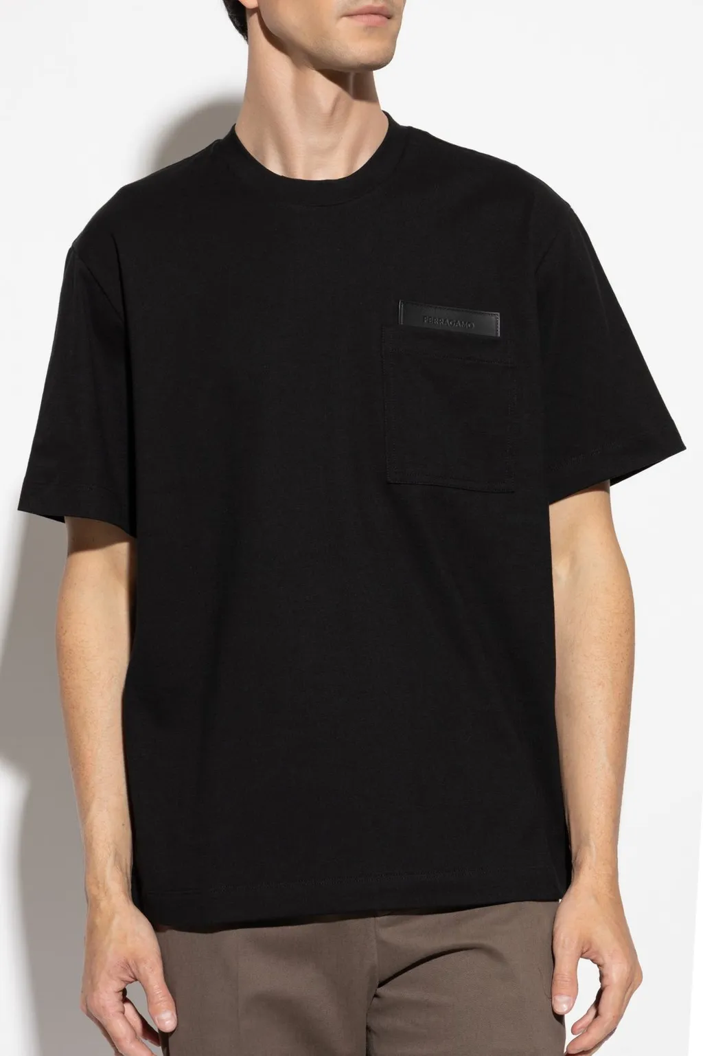 Ferragamo Logo Embossed Cfrewneck T-Shirt