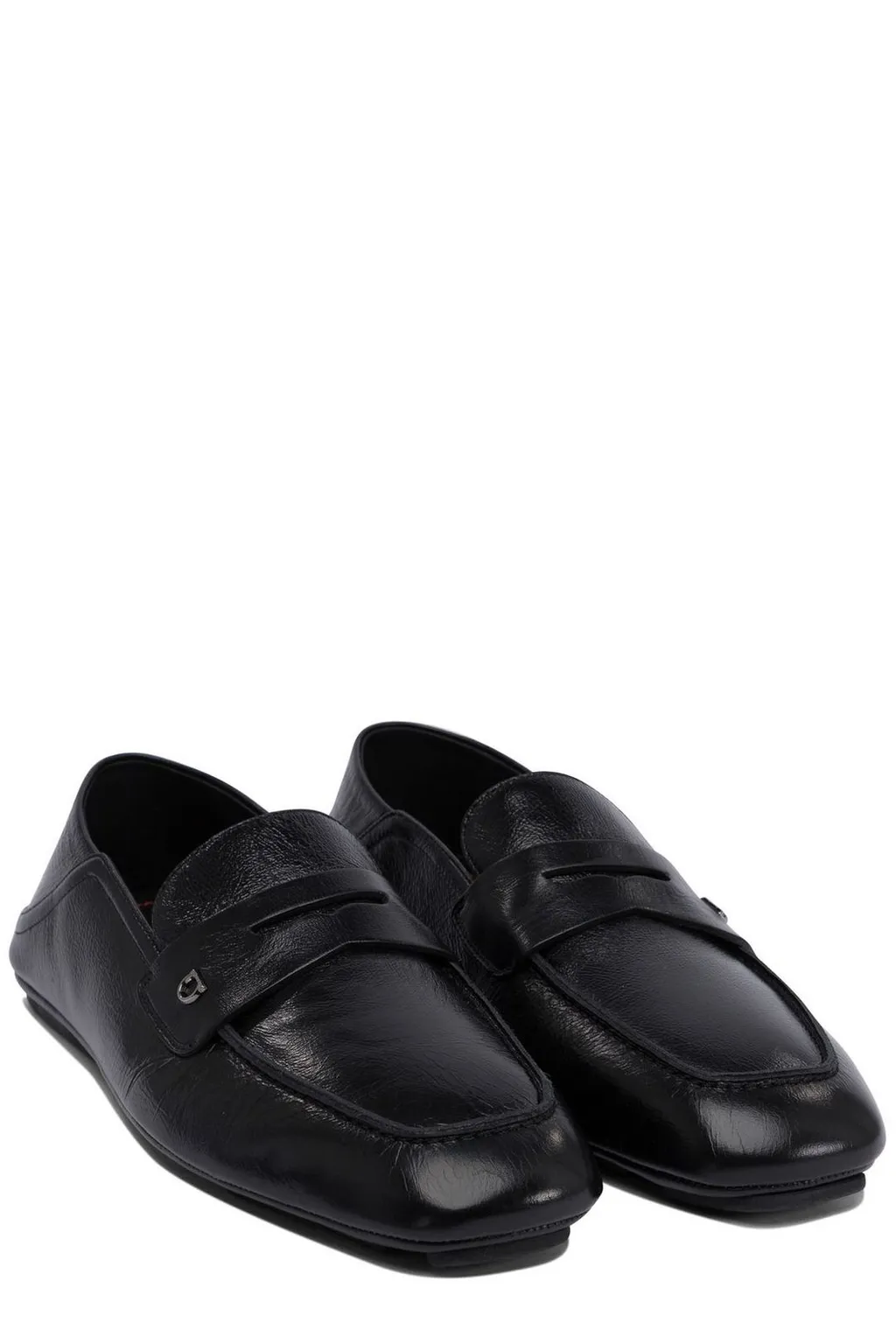 Ferragamo Logo Plaque Slip-On Loafers