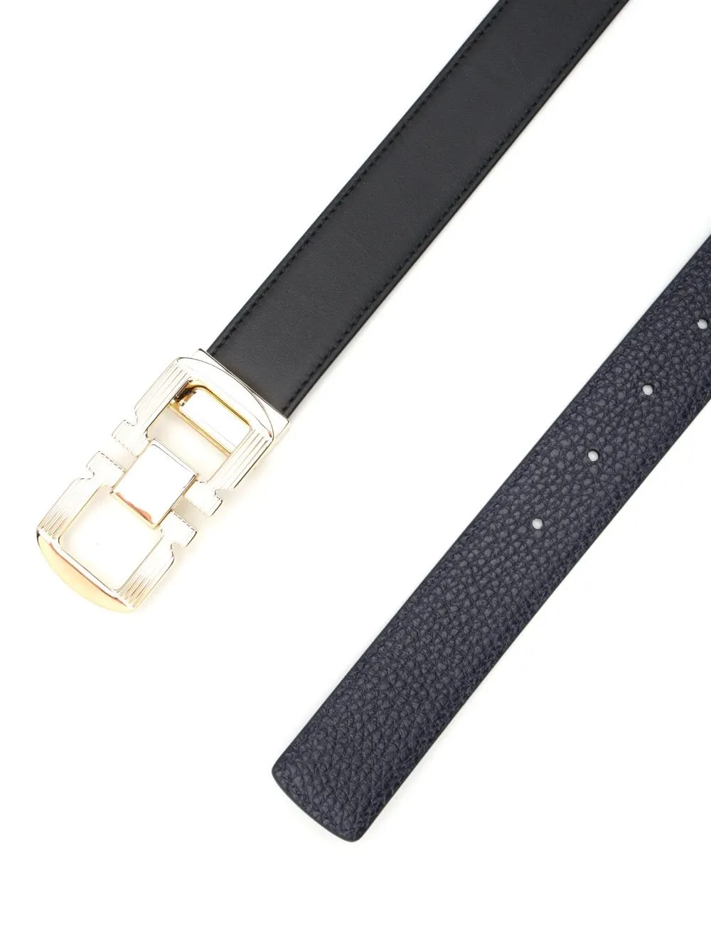Ferragamo Geometric Gancini Buckle Reversible Belt