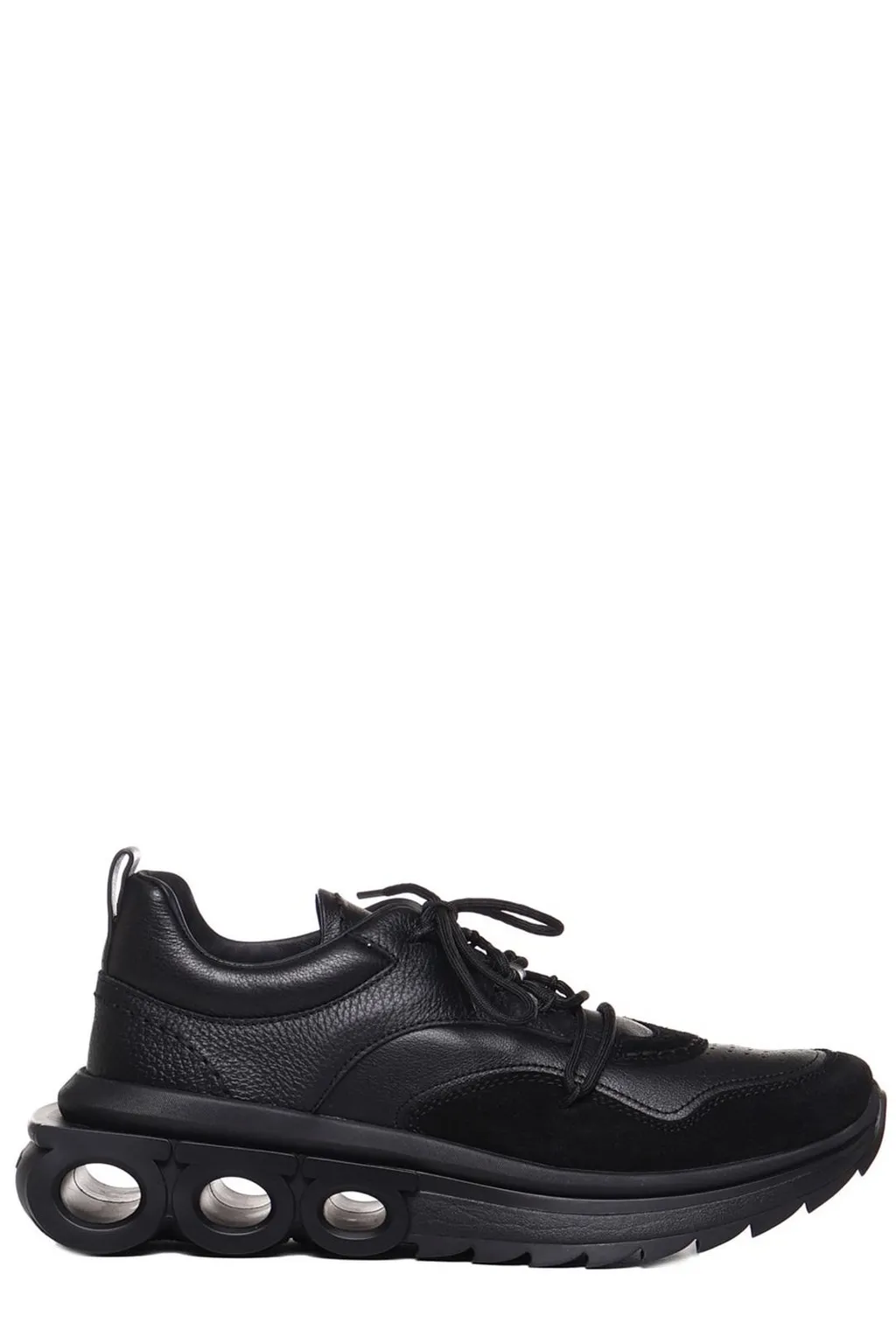 Ferragamo Gancini-Plaque Lace-Up Sneakers