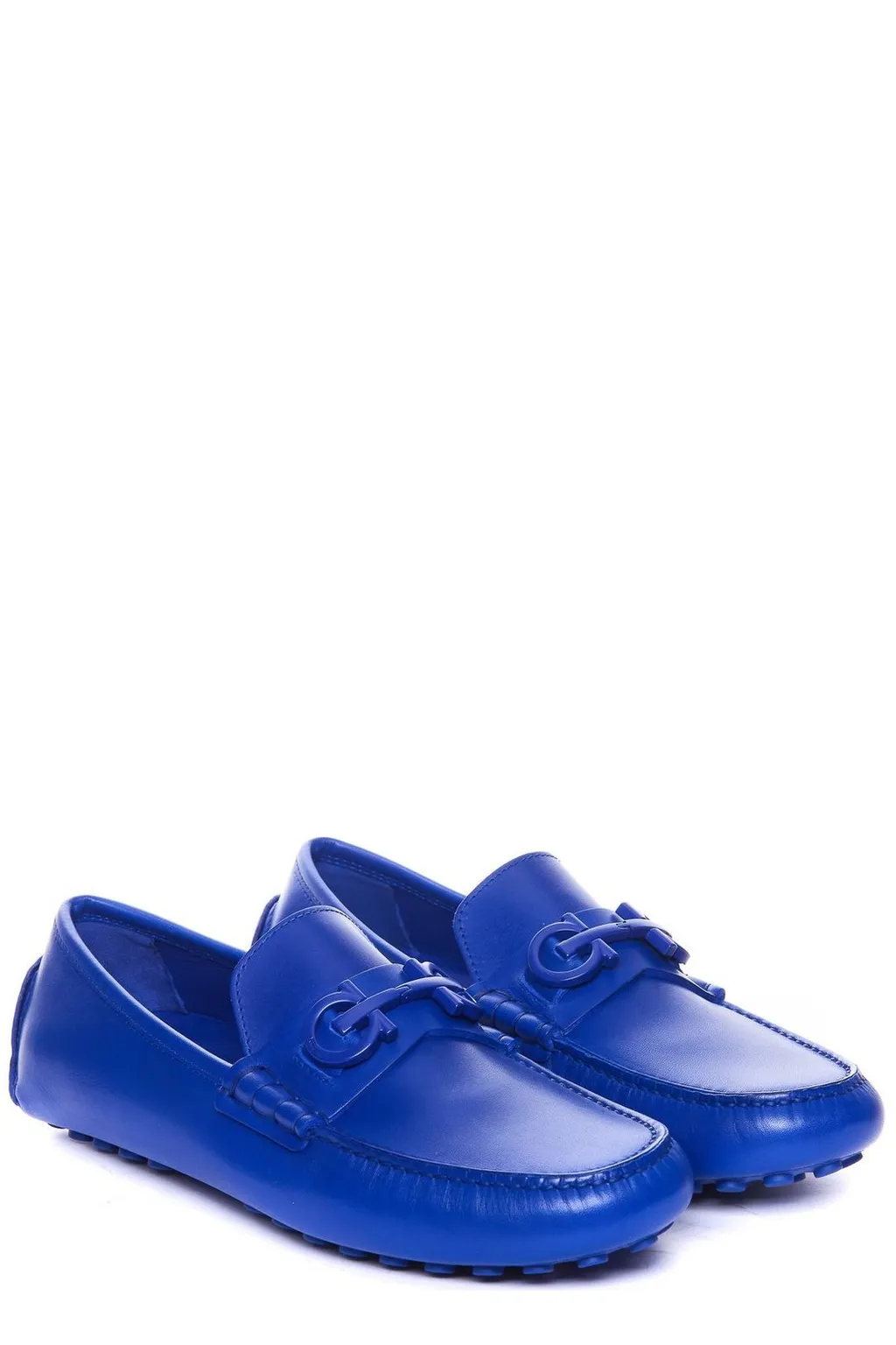 Ferragamo Driver Gancini-Plaque Slip-On Loafers