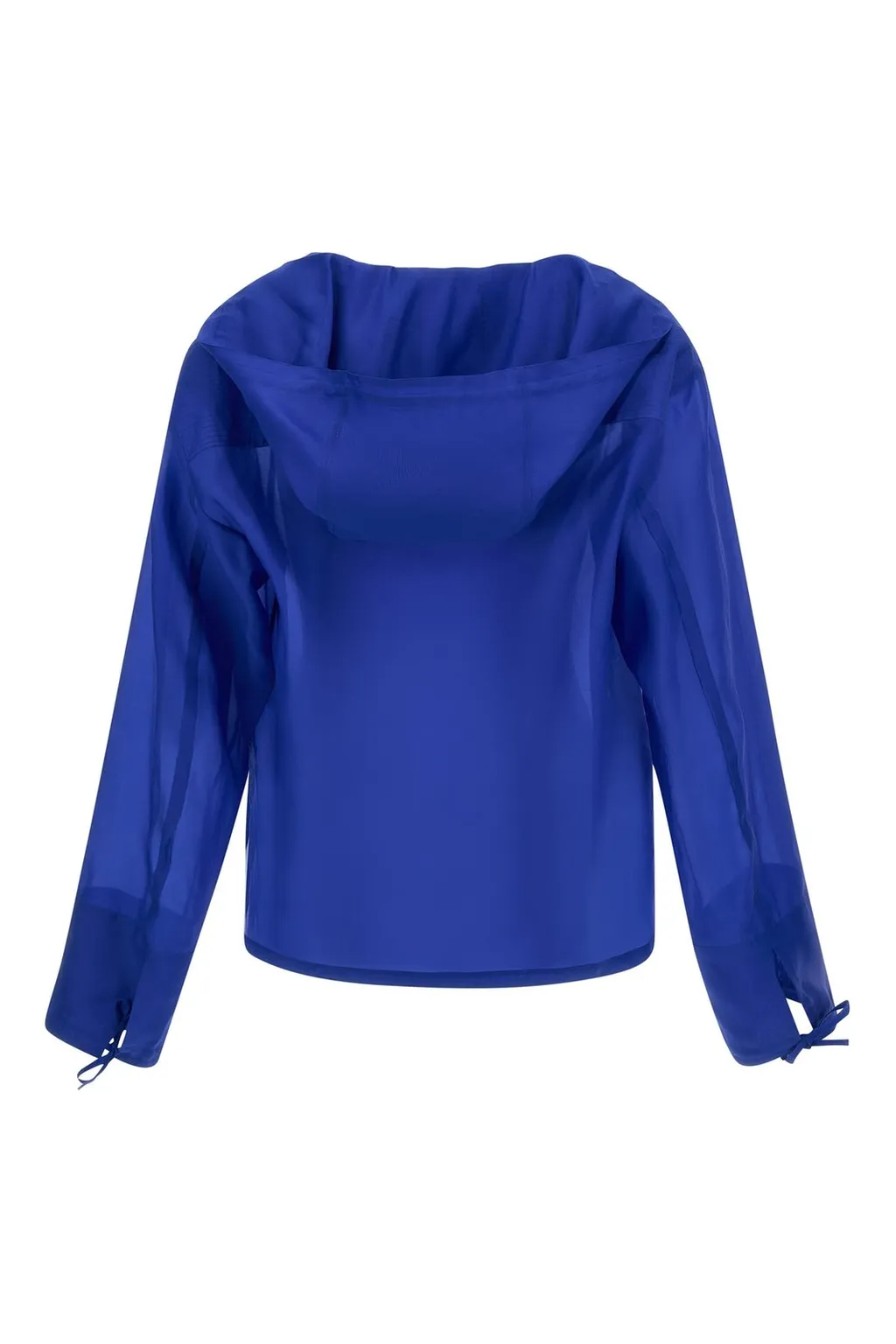 Ferragamo Semi Sheer Hooded Organza Blouse