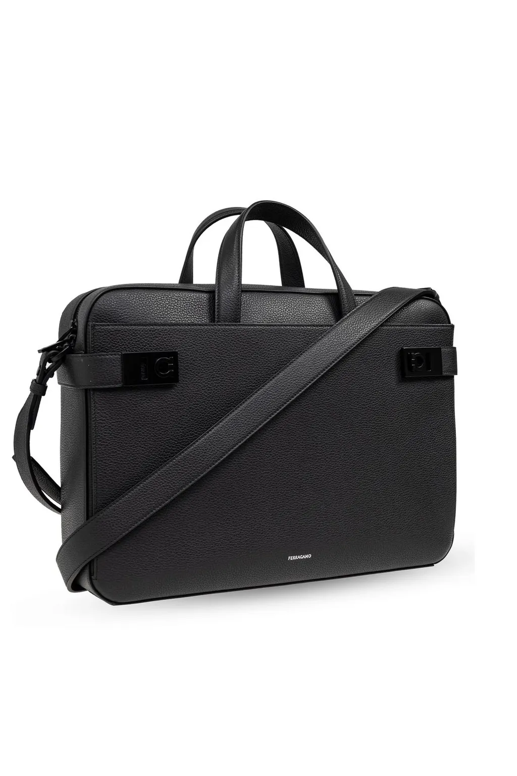 Ferragamo Gancini-Buckle Zipped Briefcase