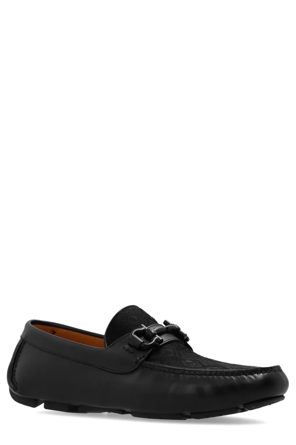 Ferragamo Gancini Plaque Driver Loafers