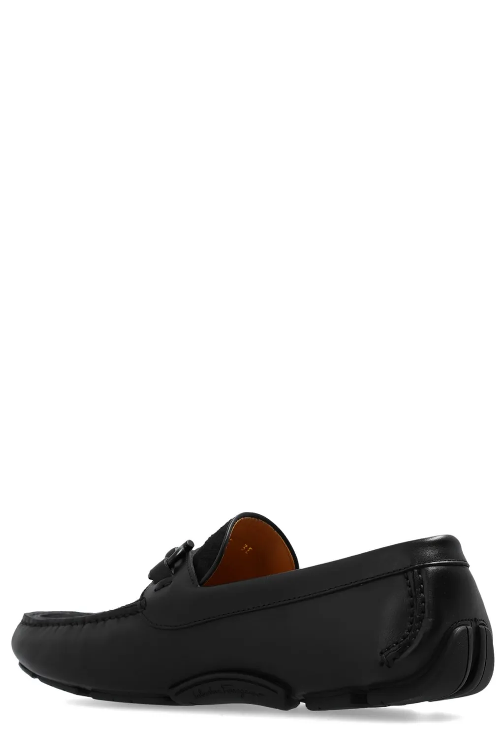 Ferragamo Gancini Plaque Driver Loafers