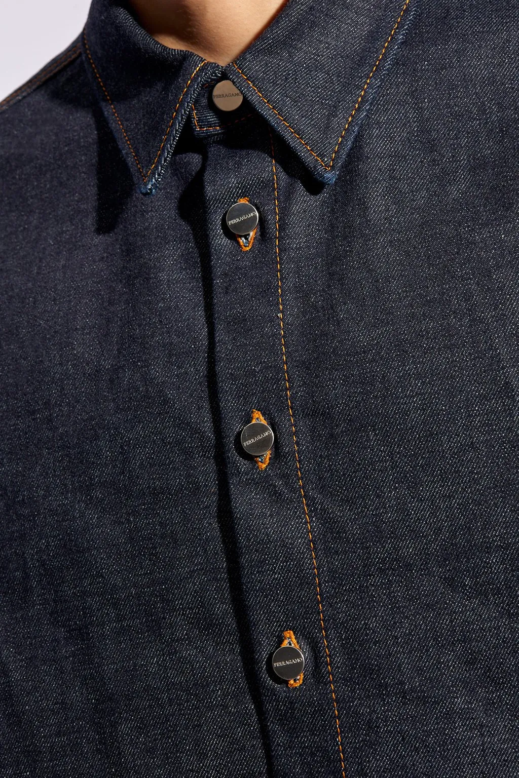 Ferragamo Long-Sleeved Denim Shirt